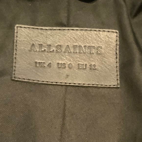 ALL SAINTS Leather Catch Biker Jacket Size 0 - Picture 9 of 10
